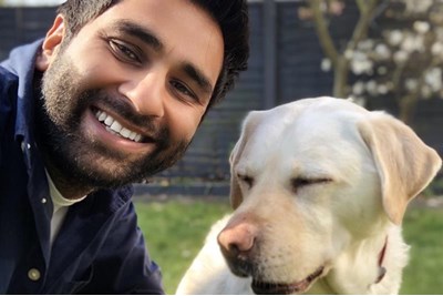 Dr Amit Patel and his dog